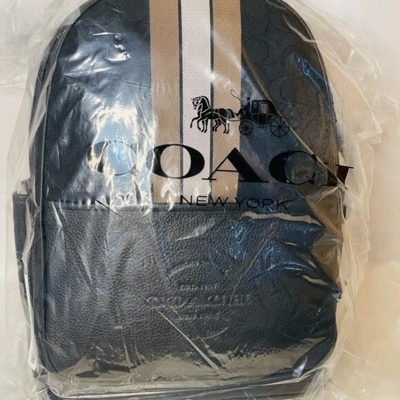 NWT Thompson Backpack In Signature Jacquard with Varsity Stripe